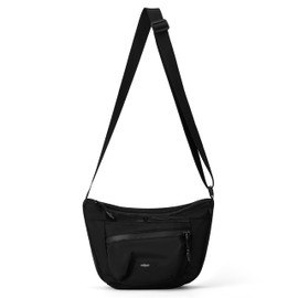 Messenger Bag Large Crossbody, Nylon Shoulder Messenger Bag with Multiple Pockets Casual Shoulder Tote Bag for Women and Men, Black