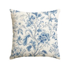 AVOIN colorlife Chinoiserie Flowers Trees Blue Throw Pillow Cover, 18 x 18 Inch Floral Cushion Case Outdoor Decoration for Sofa Couch Farmhouse