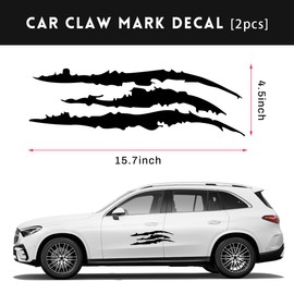 Wevdn 2 PCS Car Claw Mark Stickers, Automotive Vinyl Claw Mark Decals for Hood Headlight, Universal Car Claw Mark Decoration Stickers Fit Cars Trucks SUVs, Car Accessories (Black)