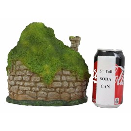Ebros LED Light Up Enchanted Fairy Garden Stone Cottage House W/ Moving Door