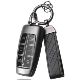 CHENZLIN for Genesis Key Fob Cover 6-Button TPU Case Keychain Accessories