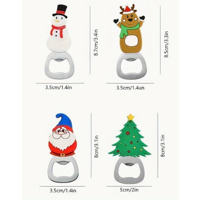 Christmas Magnetic Bottle Openers, One Pack - Random Design Sent,