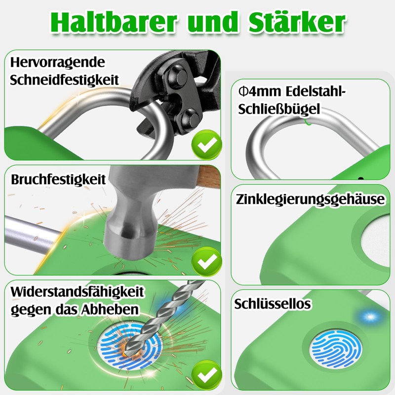 Anweller Smart Fingerprint Padlock Bluetooth Gym, Office, Home, Garden -