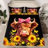 Feelyou Highland Cow Fitted Sheet Queen Size Highland Cattle Bedding