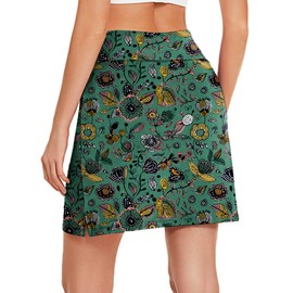 COOrun Skorts Skirts for Women Knee Length Golf Skirt with Shorts Underneath Athletic Skort with Pockets, Gypsophila L