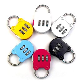 XLKJ Pack of 6 3 Digit Combination Lock Mini Padlock Colourful Combination Lock Resettable Luggage Lock for Travel Luggage
