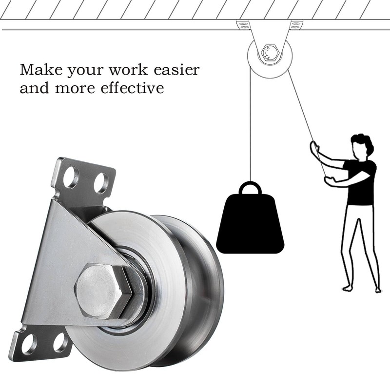 KCNOFNC Pulley Steel Cable, Pulley for Ropes, Pulley with 2