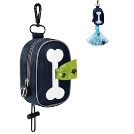 Kaket Dog Treat Pouch Dog Walking Bag Hands Free, Dog Poop Bag Holder 600d Oxford Cloth for Travel Outdoor Use (Dark Blue, One Size)