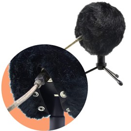 SUNMON Blue Snowball Windscreen Pop Filter - Snowball iCE Microphone Furry Faom Cover Windshield Mic Cover for Recordings, Broadcasting, Singing（Black）