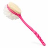 2-in-1 Long Handle Bath Brush with Soft Loofah & Bristles,