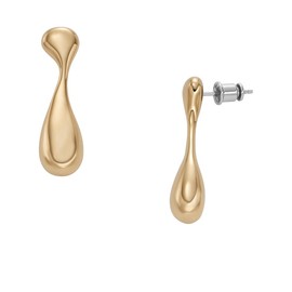 Skagen SKJ1772710 Women's Liquid Metal Drop Earrings Stainless Steel Gold-Coloured, Stainless Steel, No Gemstone