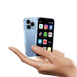 roiesvry XS16 3.0 inch Mini Smartphone 4G LTE Android 10 Quad Core 2000mAh Type-C Dual SIM Small Mobile Phone (Blue, 3GB RAM 64GB ROM)