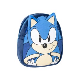 mybagstory - Sonic Plush Backpack - Children 25 x 20 x 8 cm - Extra Soft - 1 Zip Compartment - Mini Cuddly Bag for Nursery, Nursery, Trips or Gifts