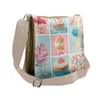 Lunarable Coffee Messenger Bag, Cupcakes and Marshmallows, Unisex Cross-body