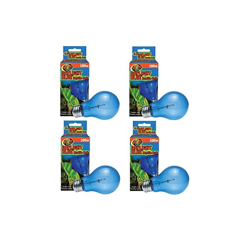 (4 Pack) Zoo Med Daylight Blue Reptile Bulbs - 100