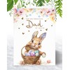 Dad Easter Card - Bunny with Easter Eggs Design -