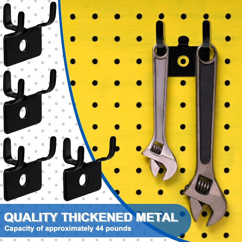 Tandefio Pegboard Hooks Metal Prong Hook Peg Board for Hanging