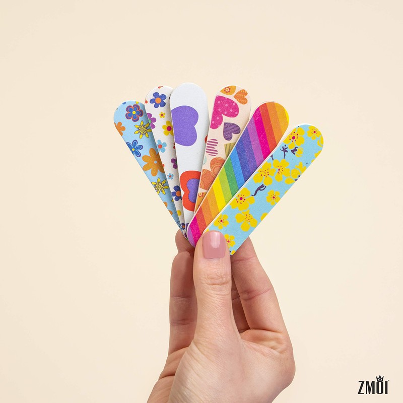 ZMOI (1 Dozen) Colorful Girly Mini Emery Board Nail Files