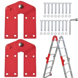 Nuburbur Attic Ladder Hinge 2pcs for Ladder Pull Down System, Durable Galvanized Steel Attic Ladder Hinge Replacement Kit,Fits All Herringbone/Attic/Folding Ladders, with 16 Anti-Slip Screws & Wrench