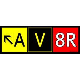 Aviator (AV8R) Airport Taxiway Sign Aviation Sticker/Decal for Pilots and Other Aviation Enthusiasts! Gift for Any Aviator!