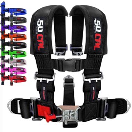 1pc Black 5 Point Harness for Bucket Seat, Latch Release, 9 Color Options, Racing Harness, Race Car, UTV, RZR [6009]