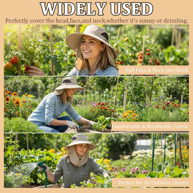 WUFKOP Cappello da Sole con Protezione Integrale, Cappello Anti UV