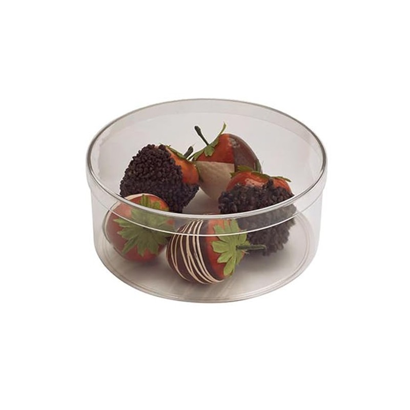 Pioneer Plastics 180C Clear Round Plastic Container, 6" W x