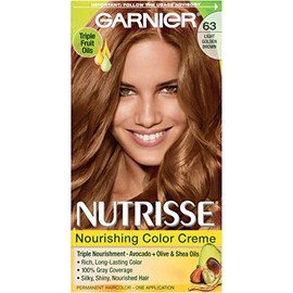 Garnier Nutrisse Nourishing Hair Color Creme, 63 Light Golden Brown (Brown Sugar) (Packaging May Vary)
