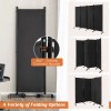 4-Panel Folding Room Divider with Lockable Wheels Privacy Screencolor: Brown