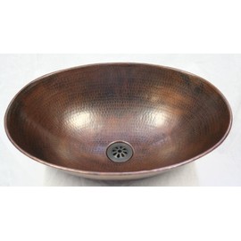 SimplyCopper 17 Oval Copper Vessel Vanity Bathroom Sink by SimplyCopper