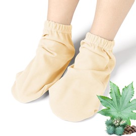 Castor Oil Pack Wrap for Feet, Castor Oil Pack Wrap Organic Cotton for Women，Castor Oil Socks for Feet Arthritis and Feet Tingling Cracking, Sleep Socks White(Oil are Not Include)