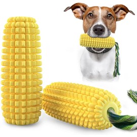 Interactive Squeaky Dog Chew Toy - Cleans Dogs Teeth - Tough and Durable for Aggressive Chewers, Suitable for Small, Medium, and Large Breeds. Features Chew Corn Stick Design