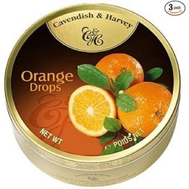 Cavendish & Harvey  Orange Candy Drops 5.3 Oz Pack of 12 W/Free Gift Save More