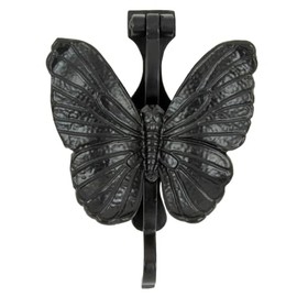 Butterfly Black Antique Look Iron Door Knocker for Front Entry Door