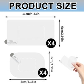 Cipszoely 8 Pcs Electrostatic Windshield Dashcam Stickers, Sturdy Dash Cam Stickers for Cars, Easily Prevent Scratching & Falling, Transparent Windshield Film for Windshield Mounting Dash Cam