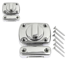 Chrome Door Lock Latches Rotating Bolt Latch Zinc Alloy Gate Latches Bathroom Door Bolt Rotate with Screws for Bathroom Door Cabinet Door Pack of 1.