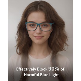 ANRRI Blue Light Blocking Glasses Anti Eyestrain Trendy Green Eyewear Frame with Tortoise Print Interior for Women