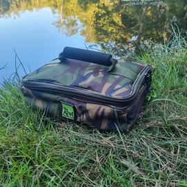 FISHIN ADDICT Rod Hutchinson CLS Fishing Tackle Accessory Bag – Olive Green Camo Tackle Storage Case, Waterproof Bottom, Multi-Compartment, 600D Nylon, 26x18.5x9cm