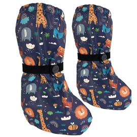 HECKBO baby rain booties without fleece rain shoe covers - jungle - 3-18 months - overshoes crawling shoes