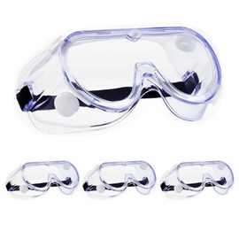 ZSRVAJ 4 Pcs Safety Goggles, Protective Goggles, Anti Fog Goggles Safety Glasses, Chemical Splash Resistant Clear Protective Glasses for Home Construction Laboratory Chemicals
