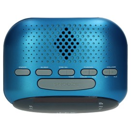iCES ICR-210 clock radio (2X alarm times, snooze function, sleep timer) blue