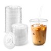 200 Pcs Clear Flat Lids Plastic Disposable PET Cup Lids