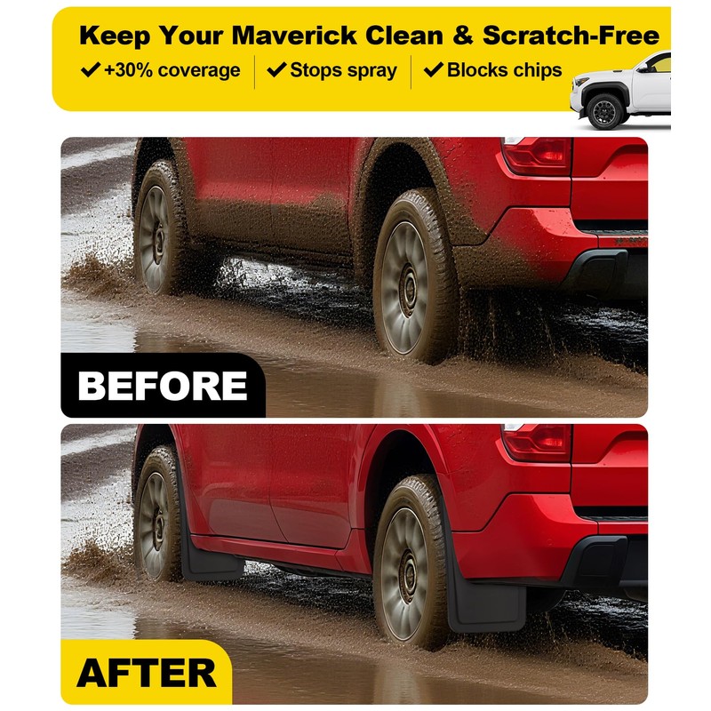 No Drilling Mud Flaps for Ford Maverick 2022-2025 Accessories Splash