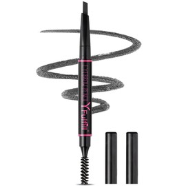 YFulfill Eyebrow Pencil Black Waterproof, Eye Brow Pencil Black for Women, Eye Pencil Black with Brush, Crayon Noir Pour Les Yeux, Black Eyebrow Pen for Women