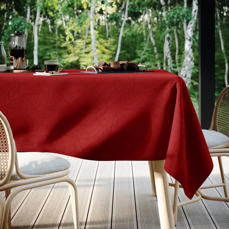 Filumi Tablecloth 120 x 120 cm Round Red Washable for