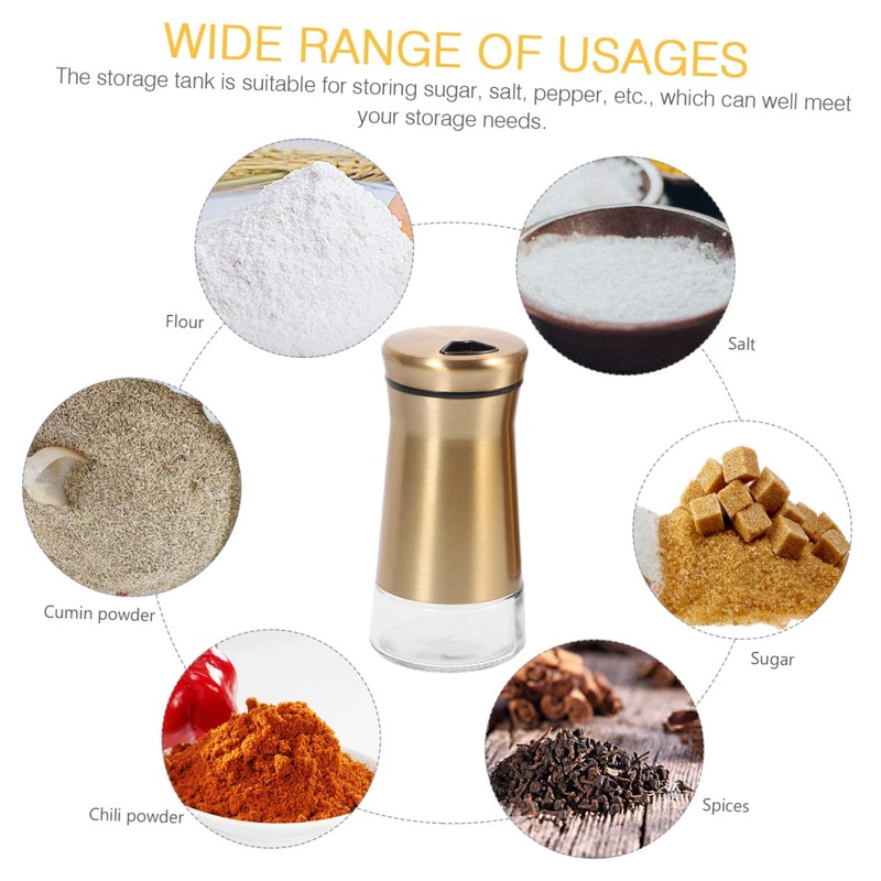 STOBAZA 2Pcs Seasoning Visible Bottles Kitchen Spice Jars Easy to