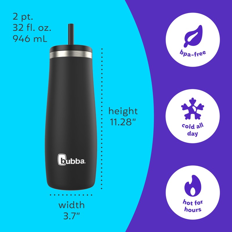 Bubba 32 oz Radiant Tumbler Without Case, Rubberized Licorice