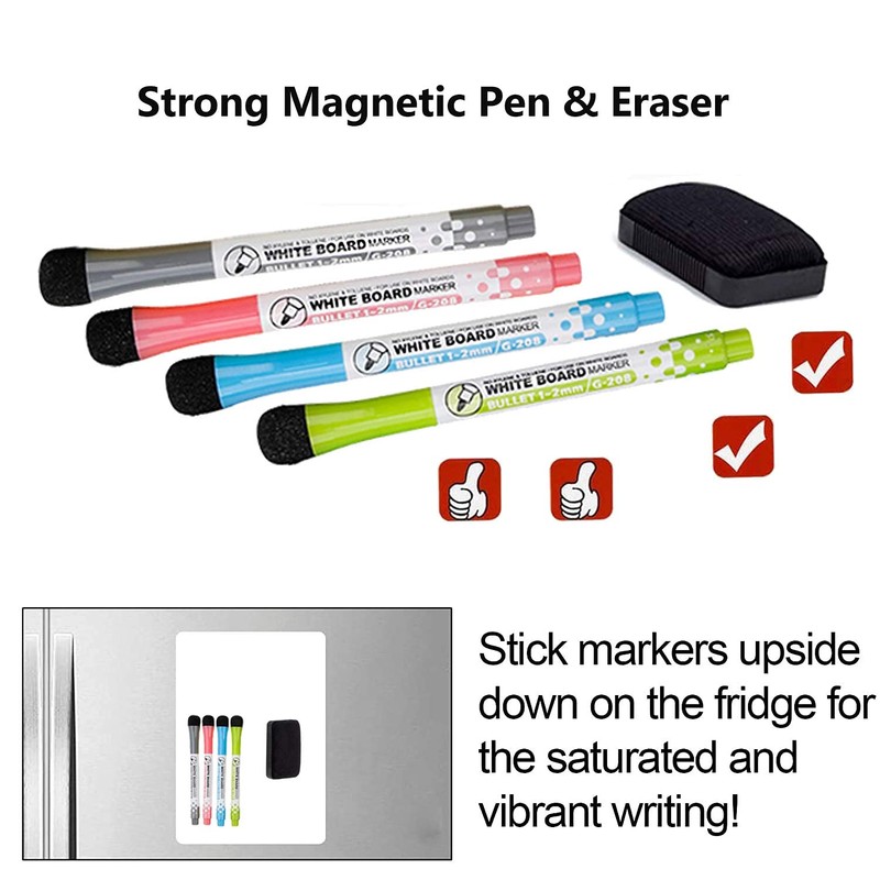 Magnetic Whiteboard Board for Fridge - with Dirt-Resistant Technology -