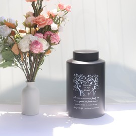 9 Inches Large Urn for Human Ashes Stainless Black Cremation Urn Adult Urn Keepsake Urn Memorial Ashes Container Up to 220Ibs