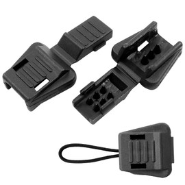 pson 50PCS Black Zipper Pulls Cord End Cap, Plastic Cord Lock Ends for Backpack Accessories, Drawstrings, Bag